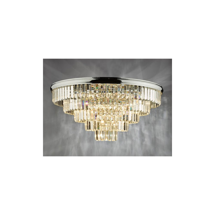 Dar EUL6450 | Eulalia | 12-Light Flush Mount in Polished Chrome and Crystal