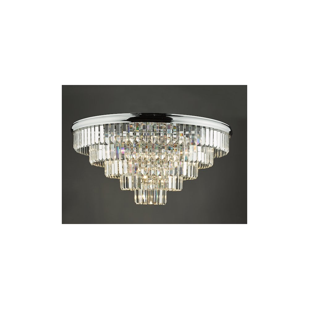 Dar EUL6450 | Eulalia | 12-Light Flush Mount in Polished Chrome and Crystal