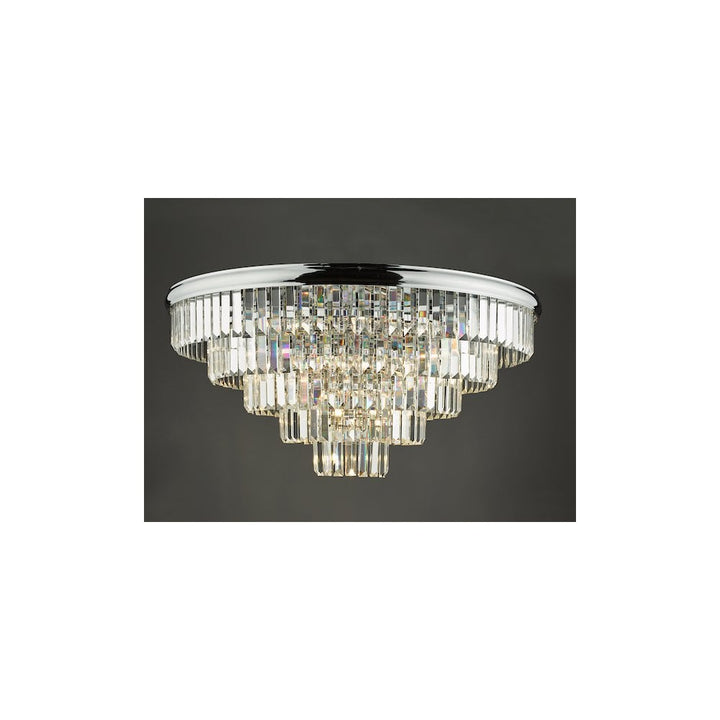 Dar EUL6450 | Eulalia | 12-Light Flush Mount in Polished Chrome and Crystal