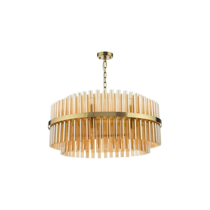 Dar IMA1635 | Imani 16 Light Pendant | Natural Brass with Champagne Glass