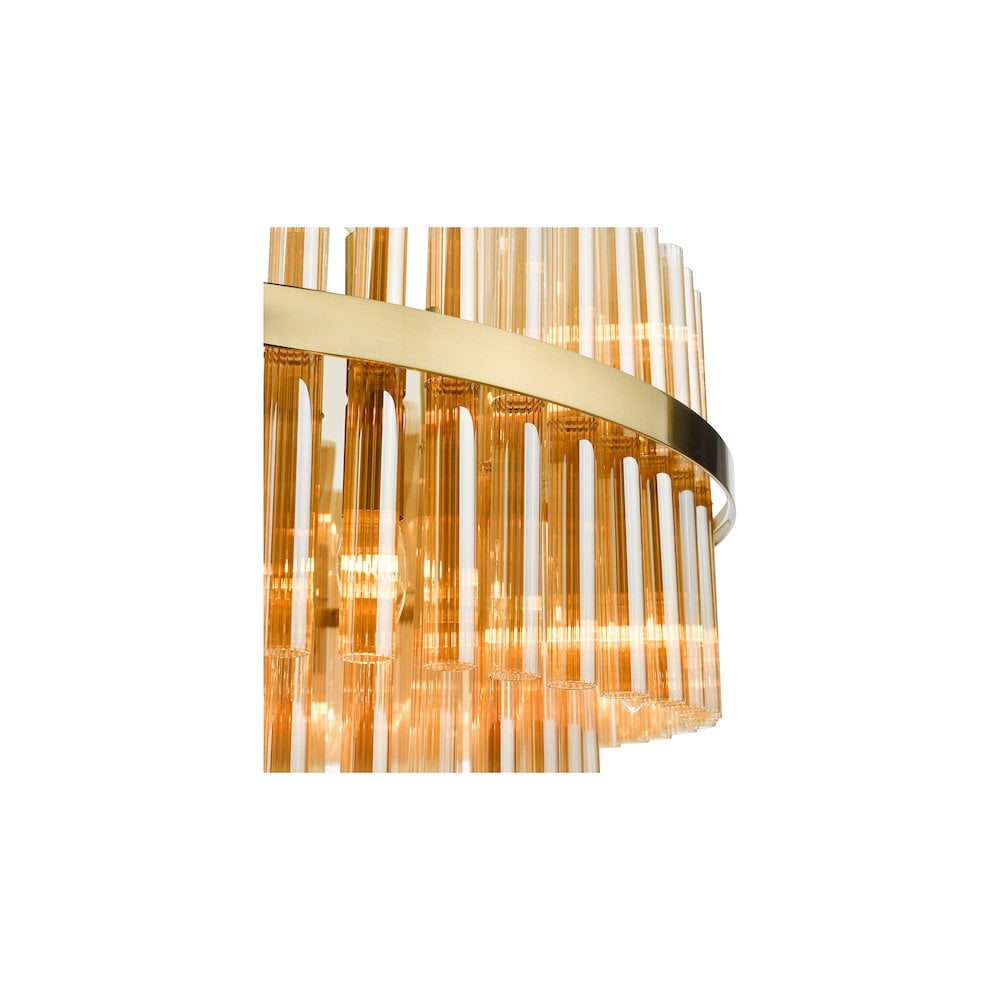 Dar IMA1635 | Imani 16 Light Pendant | Natural Brass with Champagne Glass