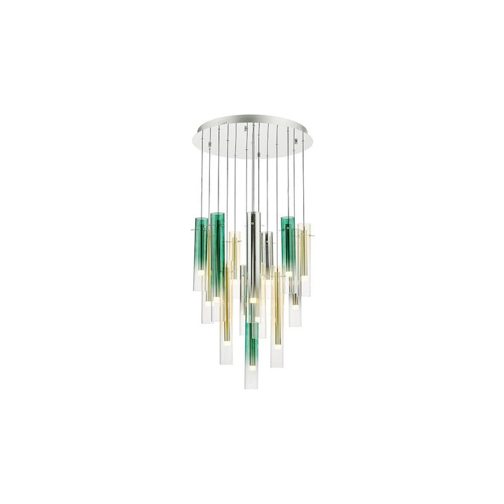 Dar ISA1455 | Isadora LED Cluster Pendant | Chrome & Multi-Coloured Glass