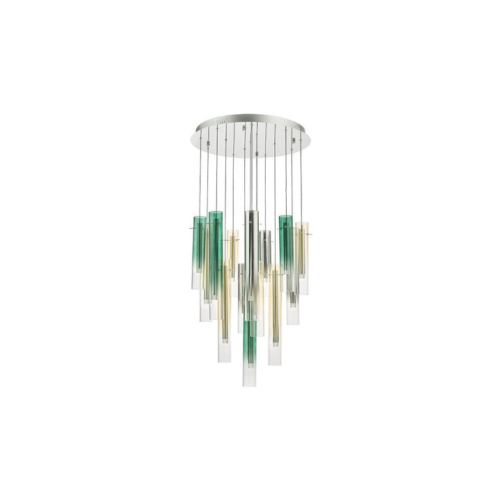 Dar ISA1455 | Isadora LED Cluster Pendant | Chrome & Multi-Coloured Glass