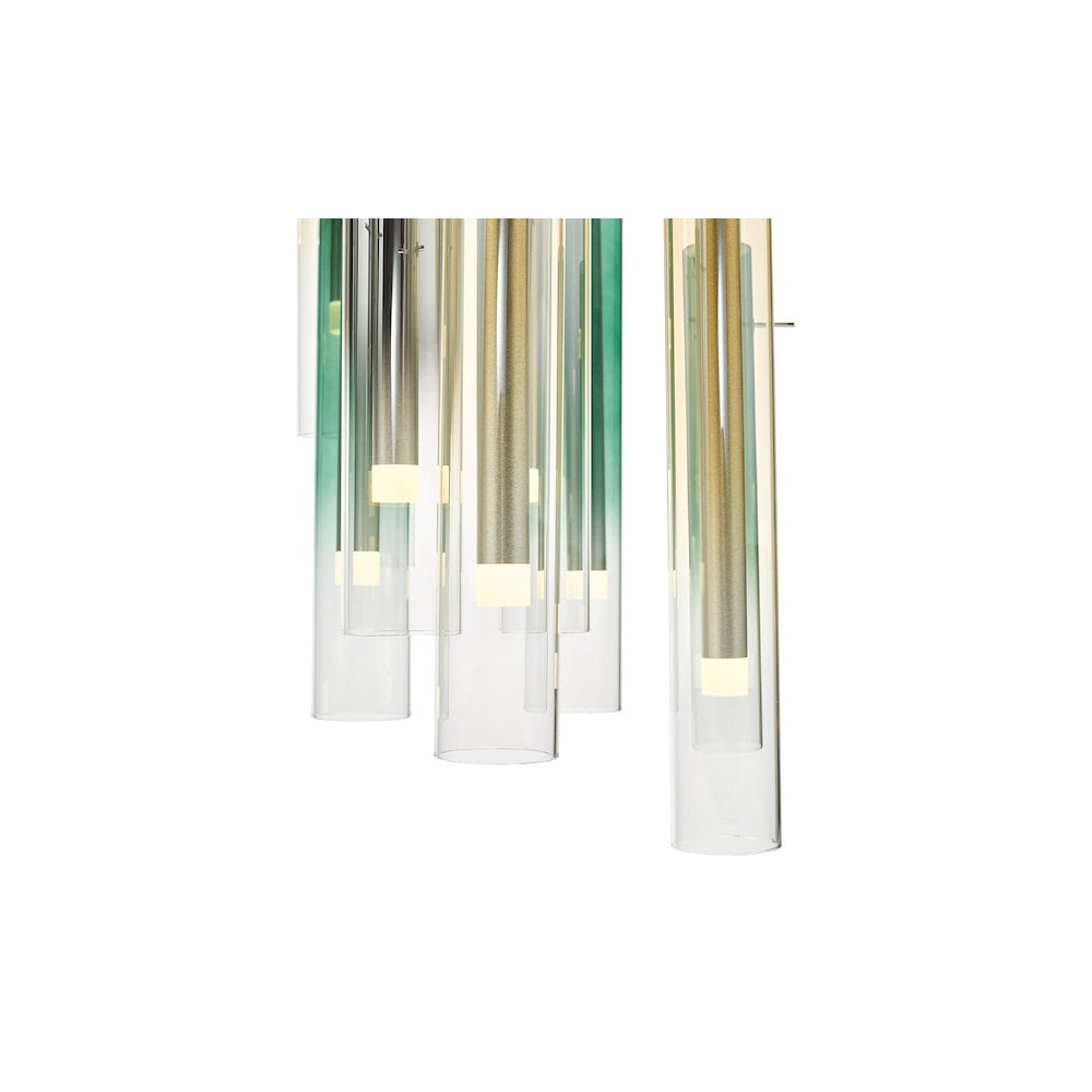 Dar ISA1455 | Isadora LED Cluster Pendant | Chrome & Multi-Coloured Glass