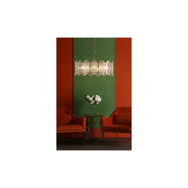 Dar POR1575 | Porthos Antique Brass 15-Light Glass Pendant