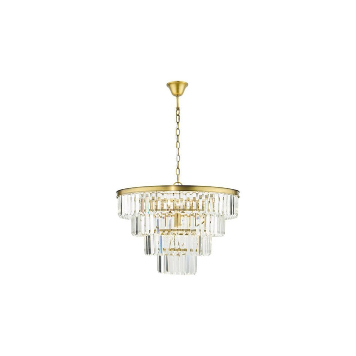 Dar RHA0663 | Rhapsody | 6 Light Tiered Pendant | Crystal and Bronze Finish