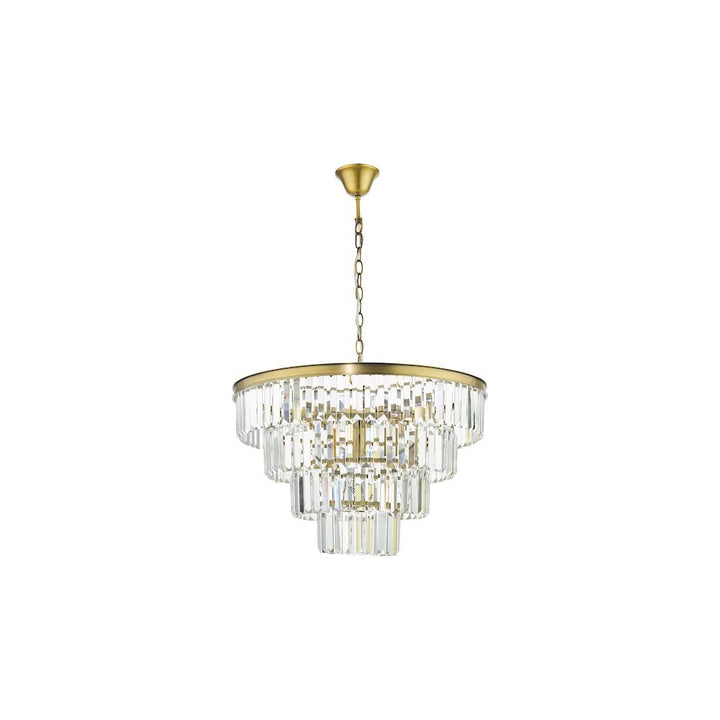 Dar RHA0663 | Rhapsody | 6 Light Tiered Pendant | Crystal and Bronze Finish