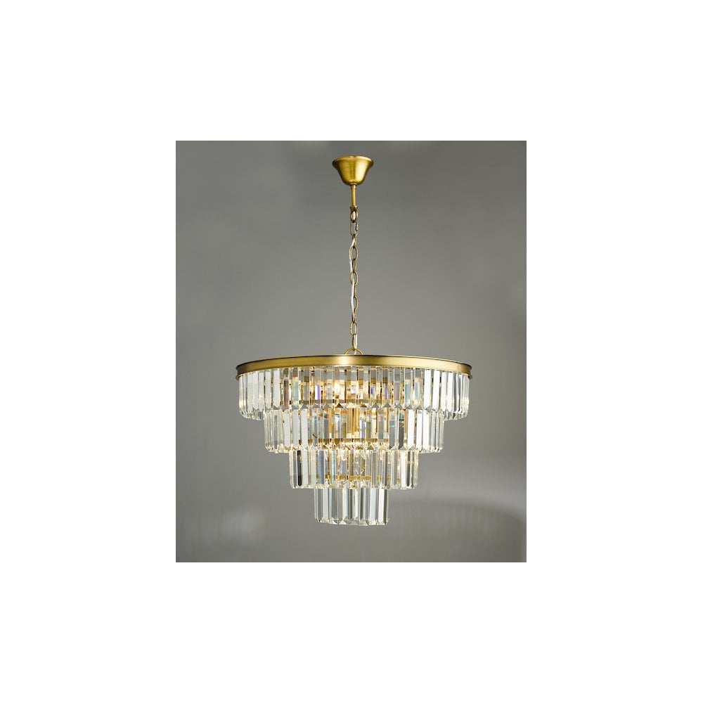 Dar RHA0663 | Rhapsody | 6 Light Tiered Pendant | Crystal and Bronze Finish