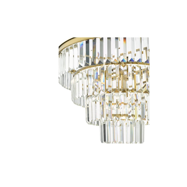 Dar RHA0663 | Rhapsody | 6 Light Tiered Pendant | Crystal and Bronze Finish