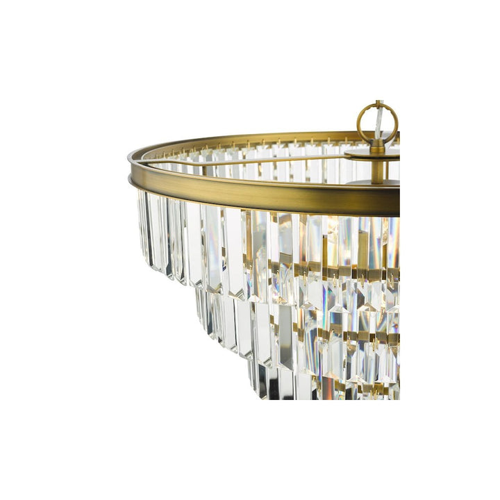 Dar RHA0663 | Rhapsody | 6 Light Tiered Pendant | Crystal and Bronze Finish