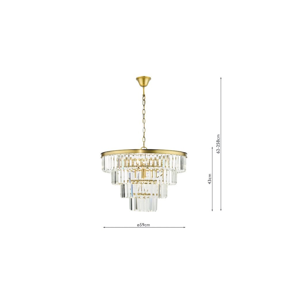 Dar RHA0663 | Rhapsody | 6 Light Tiered Pendant | Crystal and Bronze Finish