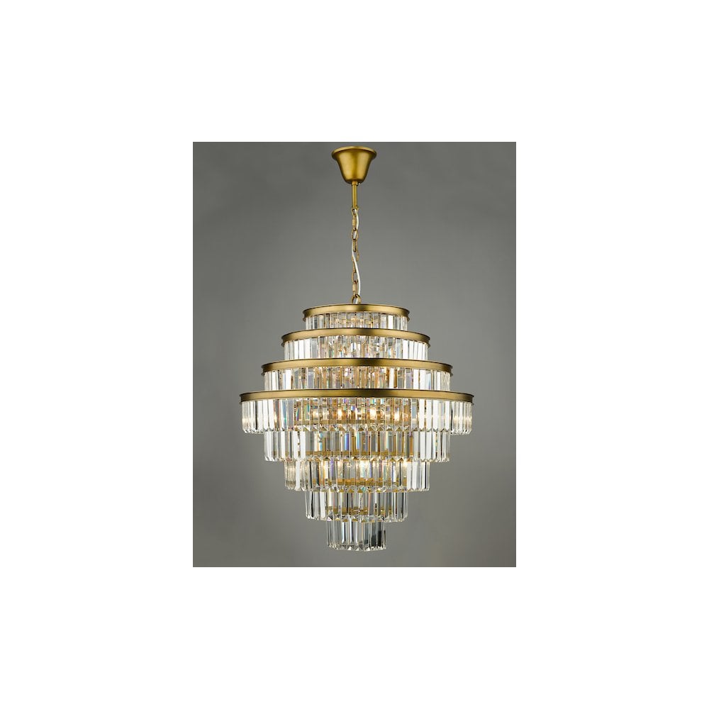 Dar RHA1263 | Rhapsody | 12 Light Chandelier | Bronze and Crystal