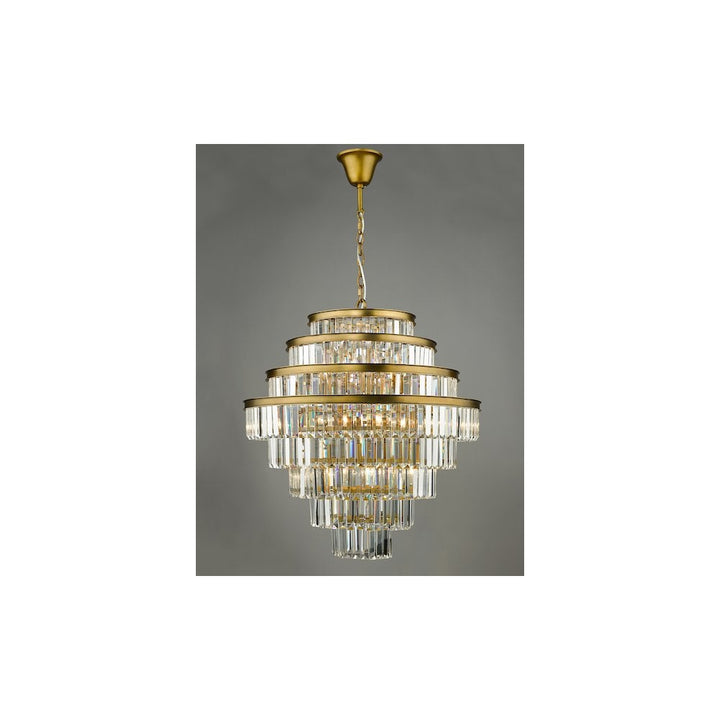 Dar RHA1263 | Rhapsody | 12 Light Chandelier | Bronze and Crystal