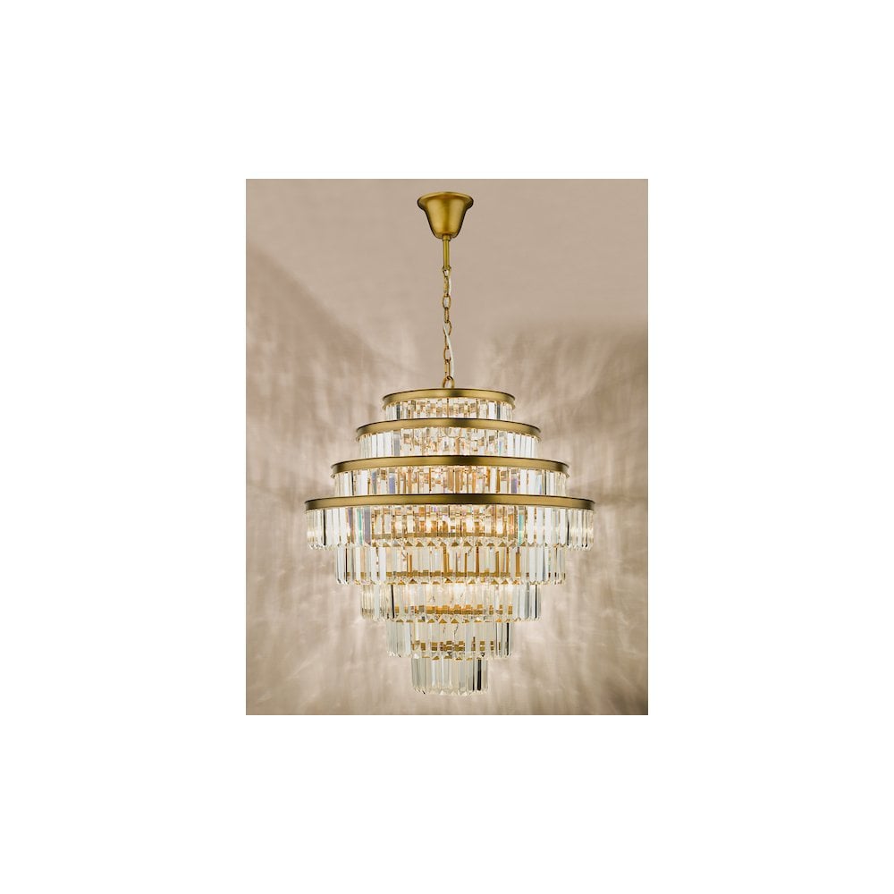 Dar RHA1263 | Rhapsody | 12 Light Chandelier | Bronze and Crystal