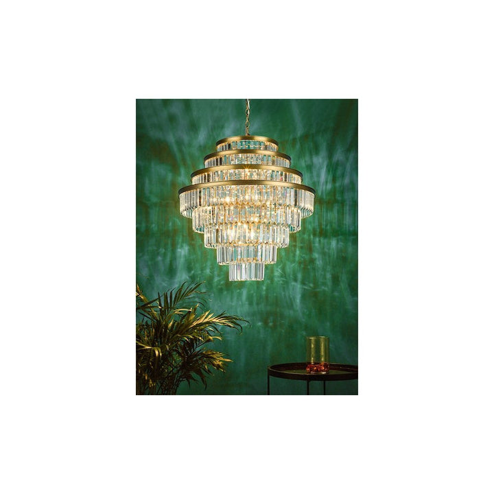 Dar RHA1263 | Rhapsody | 12 Light Chandelier | Bronze and Crystal