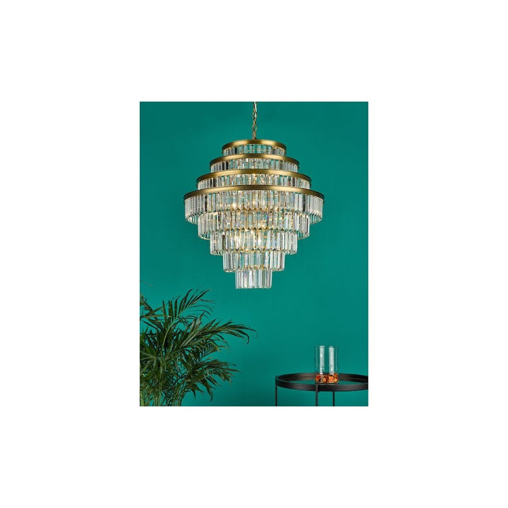 Dar RHA1263 | Rhapsody | 12 Light Chandelier | Bronze and Crystal