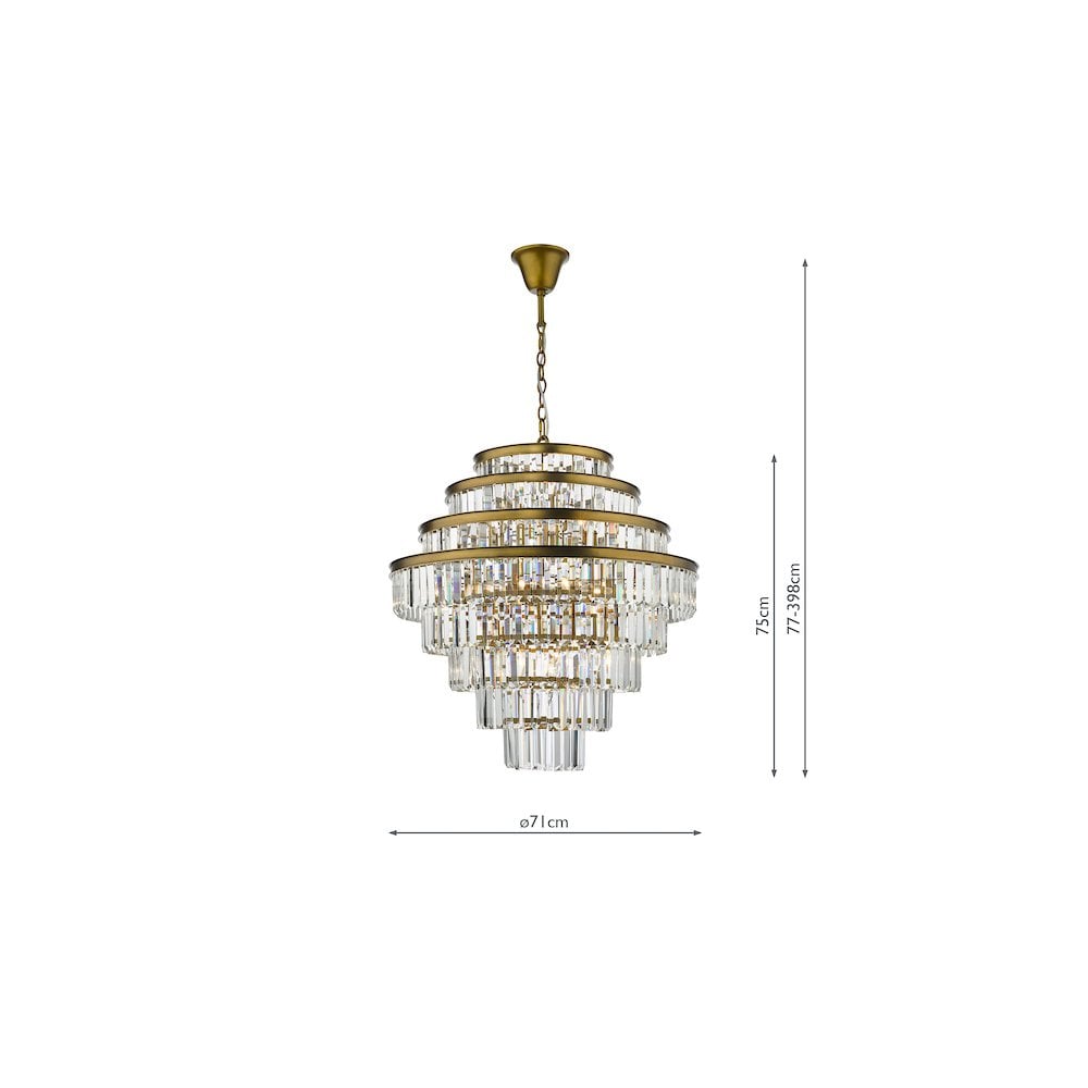 Dar RHA1263 | Rhapsody | 12 Light Chandelier | Bronze and Crystal