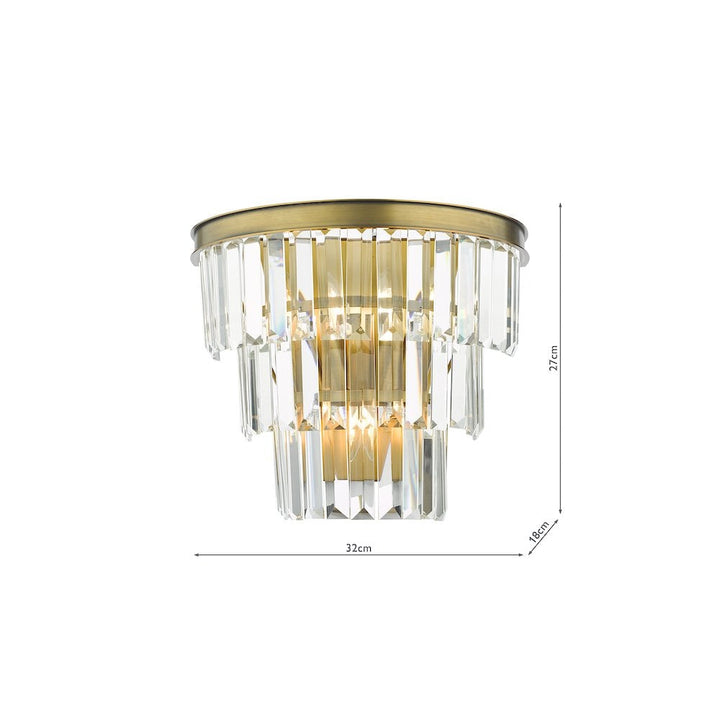 Dar RHA3063 | Rhapsody | 3 Light | Wall Light | Crystal and Bronze
