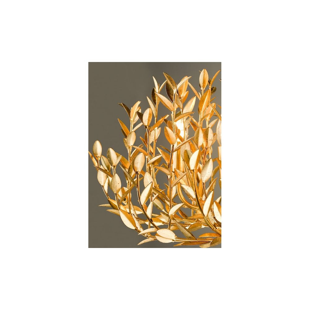 Dar SIL1235 | Silvius | 12 Light Oval Pendant | Gold Leaf