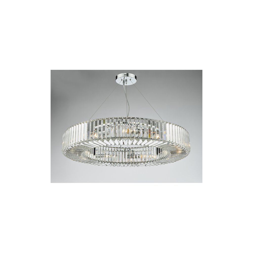 Dar TEY1350 | Teyana | 9 Light Pendant | Polished Chrome Crystal