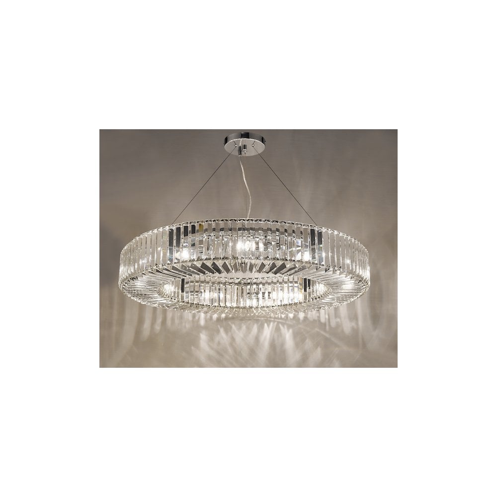 Dar TEY1350 | Teyana | 9 Light Pendant | Polished Chrome Crystal