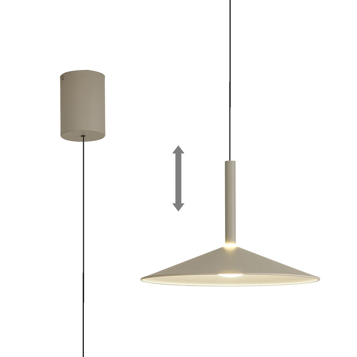 Mantra M7897 Calice 32cm Rise And Fall LED Pendant Grey/White