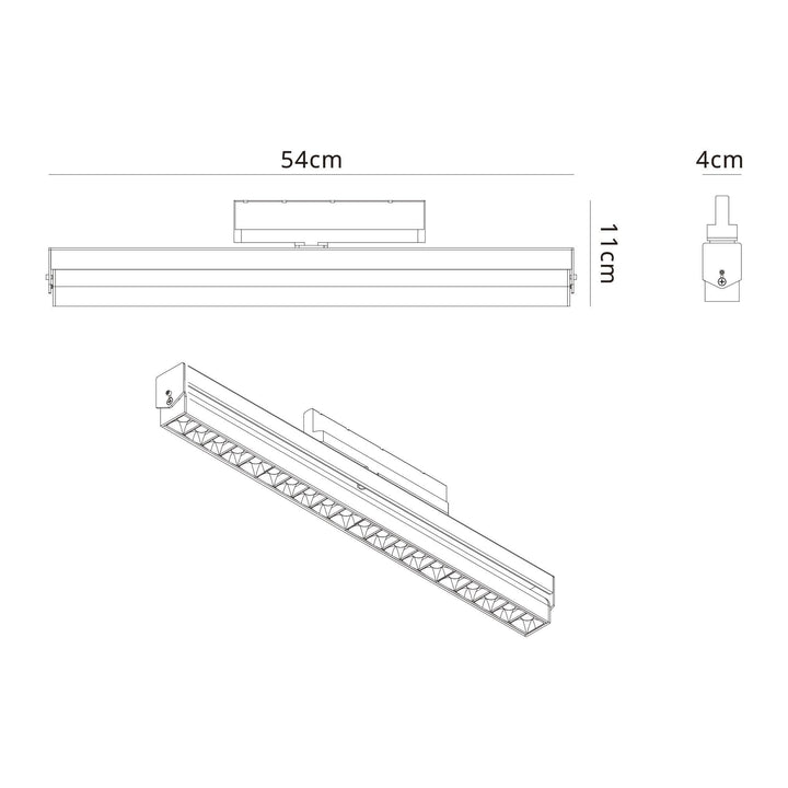 Mantra M8360 Creta LED Linear Track Light Black