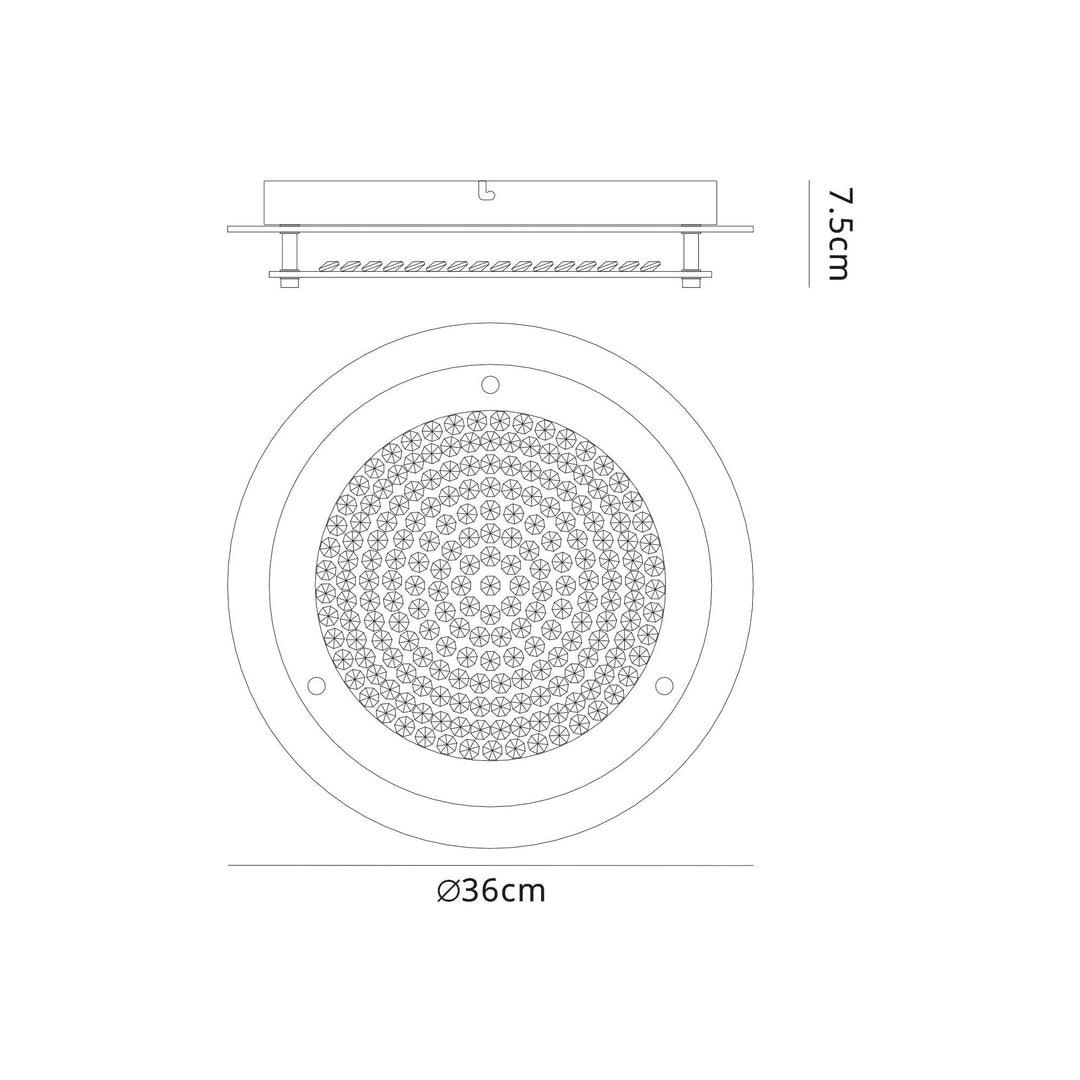 Mantra M5091 Cristal LED Flush Light 36cm Round 18W LED 4000K Polished Chrome / Cristal