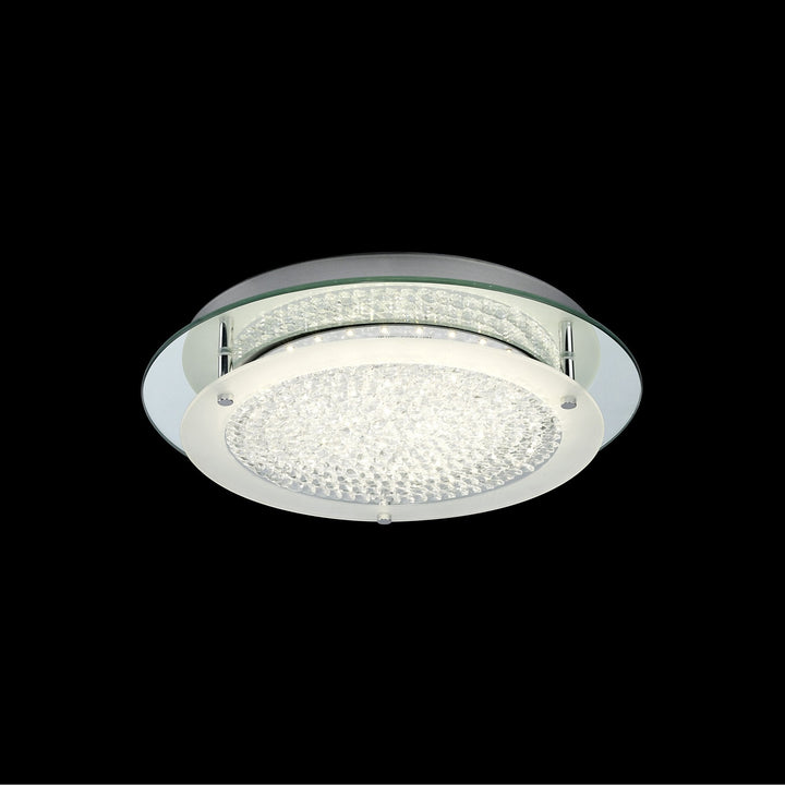 Mantra M5091 Cristal LED Flush Light 36cm Round 18W LED 4000K Polished Chrome / Cristal