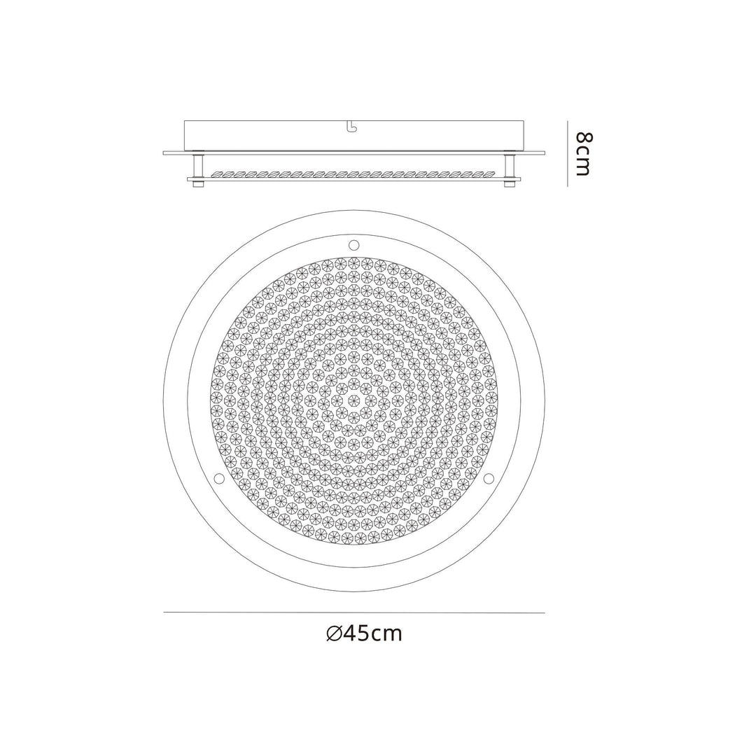 Mantra M5092 Cristal LED Flush Light 45cm Round 21W LED 4000K Polished Chrome / Cristal