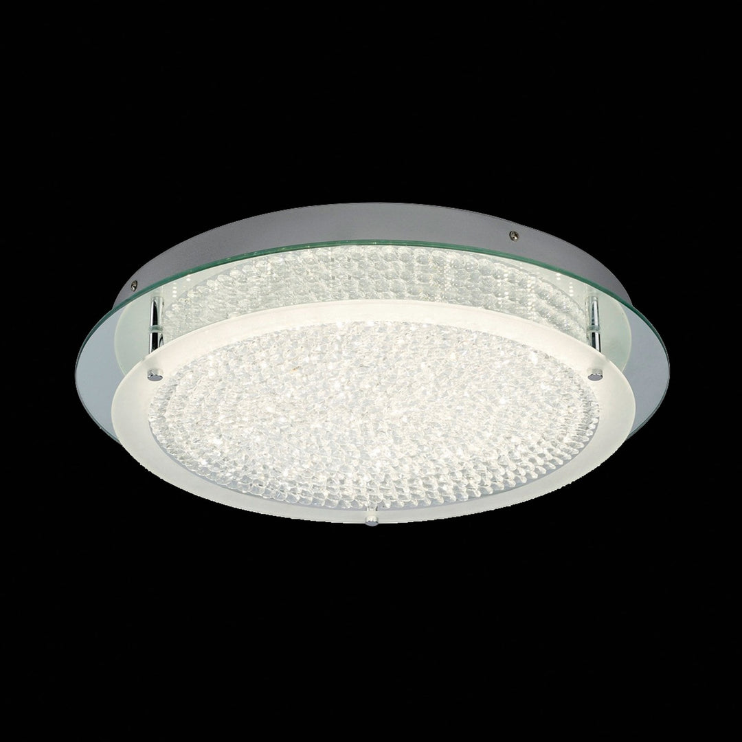 Mantra M5092 Cristal LED Flush Light 45cm Round 21W LED 4000K Polished Chrome / Cristal