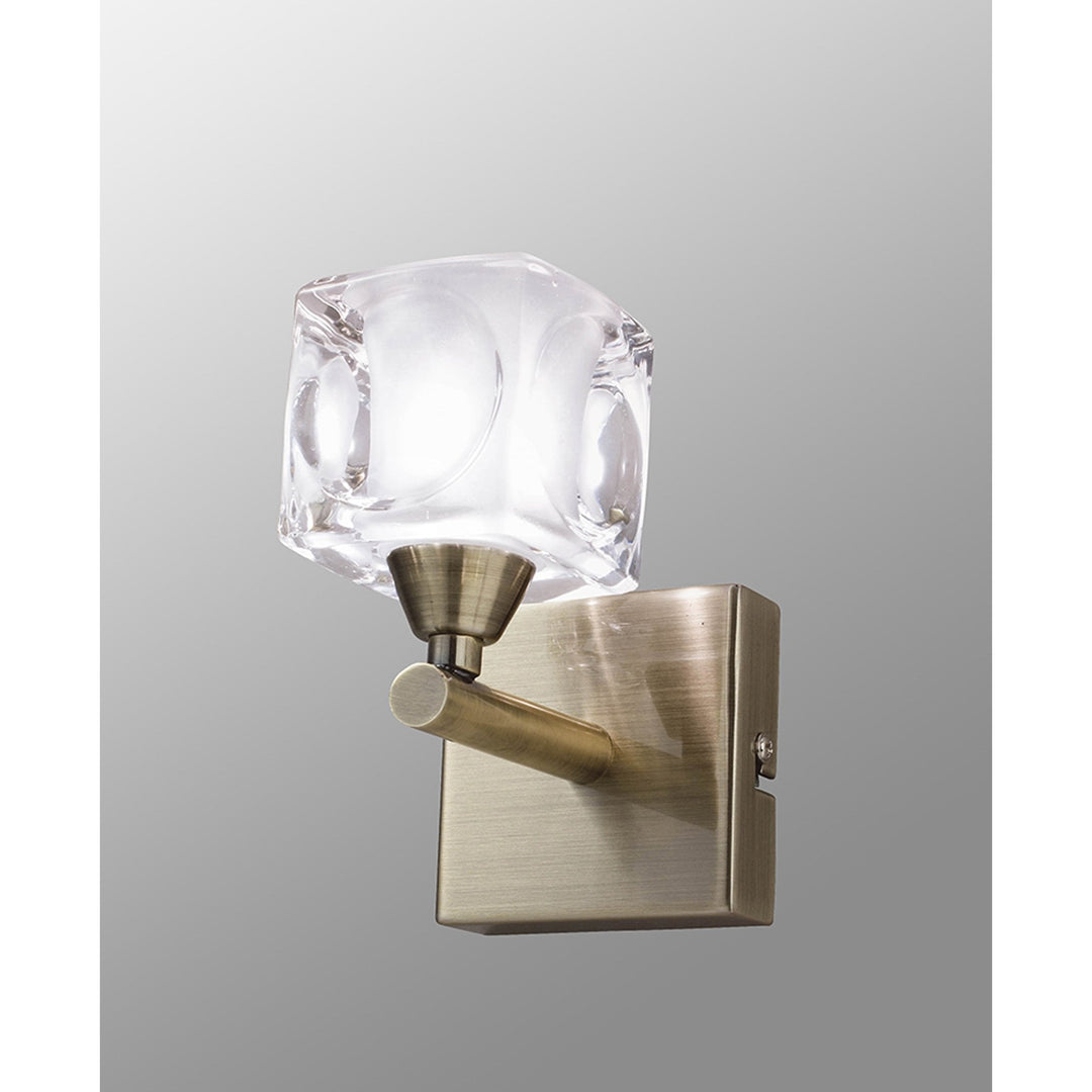 Mantra M2363AB/FR Cuadrax Wall 1 Light G9 Antique Brass/Frosted Glass (0992)