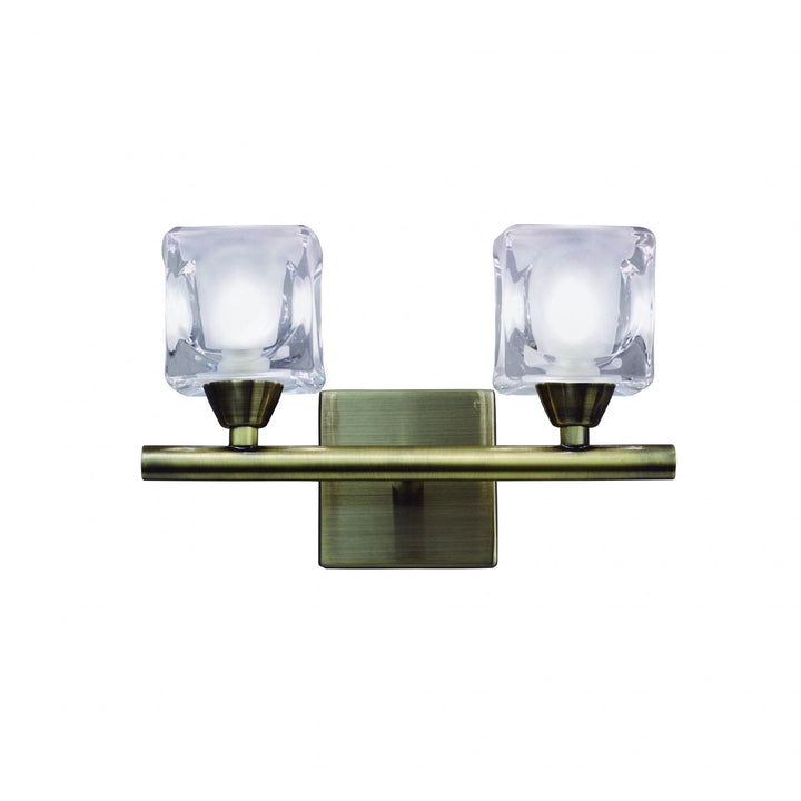 Mantra M2364AB/FR Cuadrax Wall 2 Light G9 Antique Brass/Frosted Glass (0993)