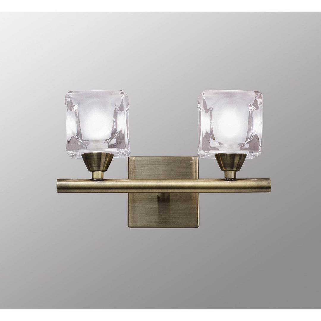 Mantra M2364AB/FR Cuadrax Wall 2 Light G9 Antique Brass/Frosted Glass (0993)