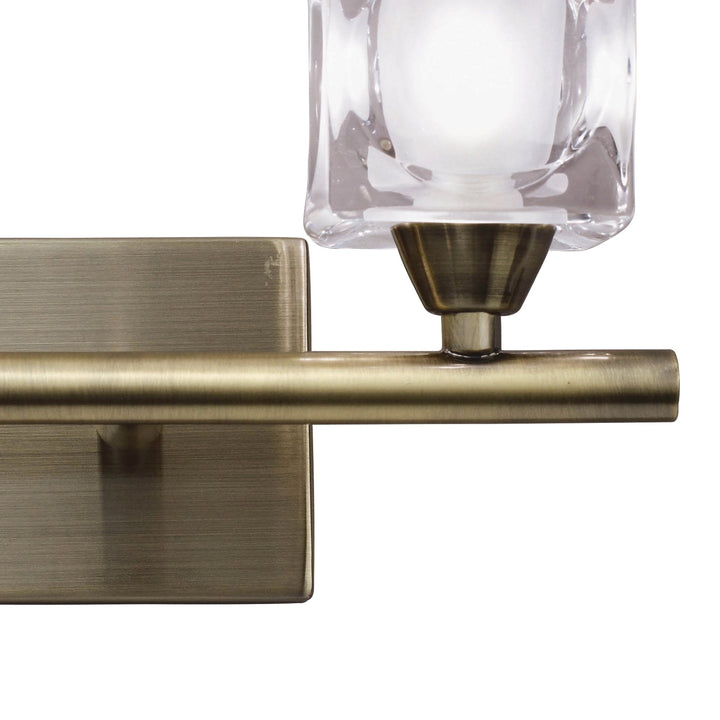 Mantra M2364AB/FR Cuadrax Wall 2 Light G9 Antique Brass/Frosted Glass (0993)