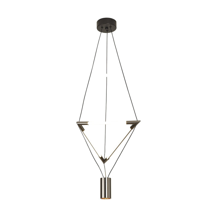 Mantra M8533 Electra Small LED Pendant Black / Black Chrome / White Acrylic