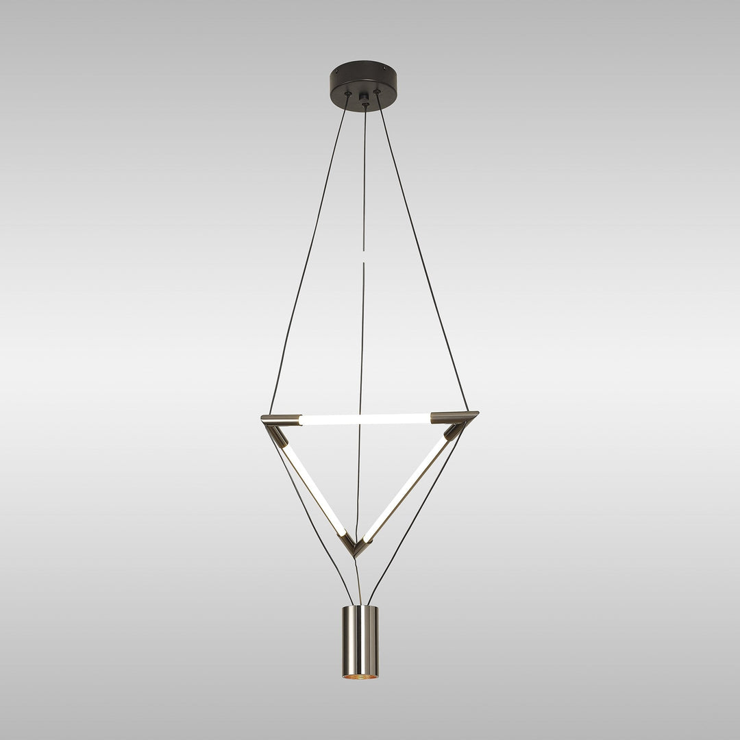 Mantra M8533 Electra Small LED Pendant Black / Black Chrome / White Acrylic