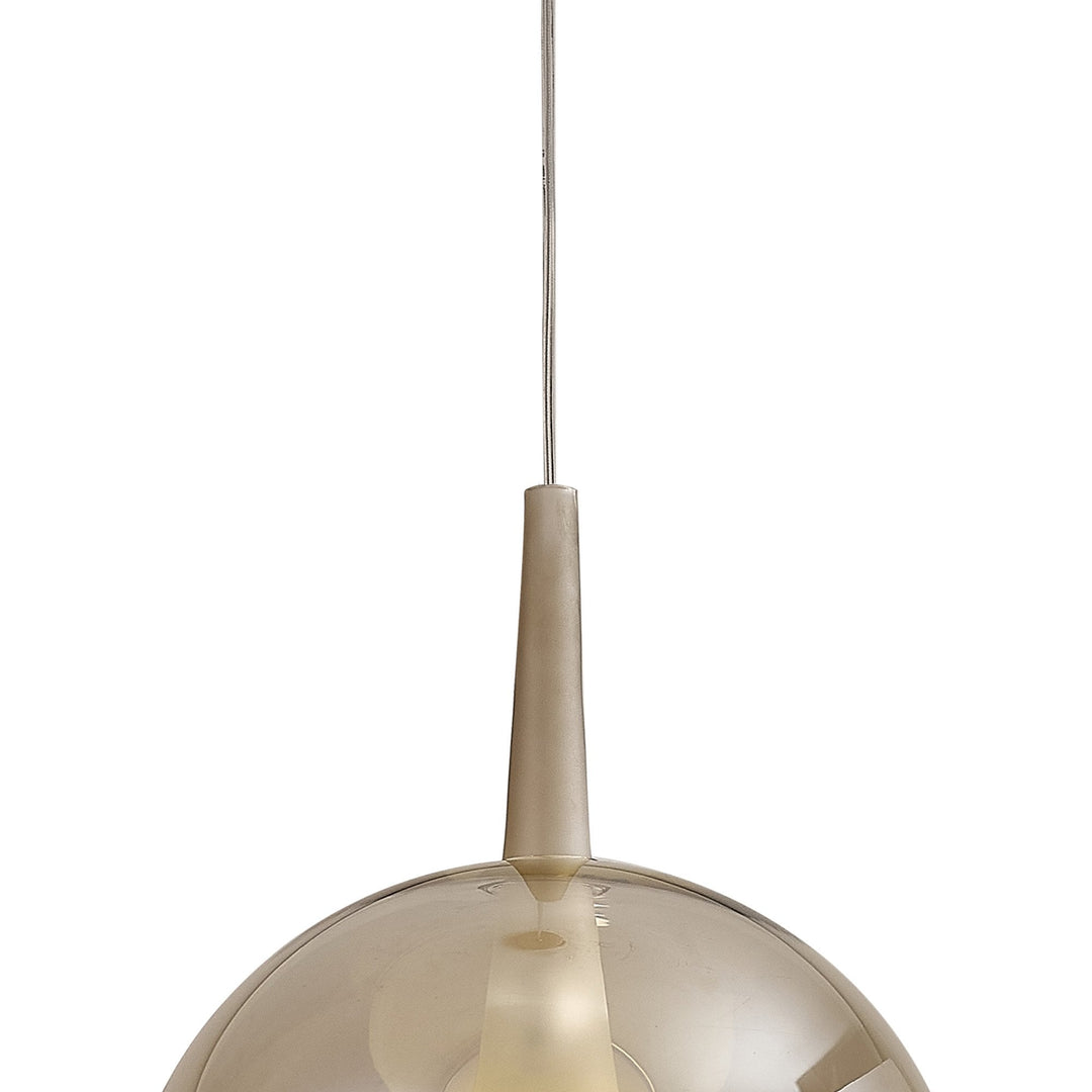 Mantra M8255 Elsa 1 Light Pendant With Round Shade Bronze Glass With Frosted Inner Cone