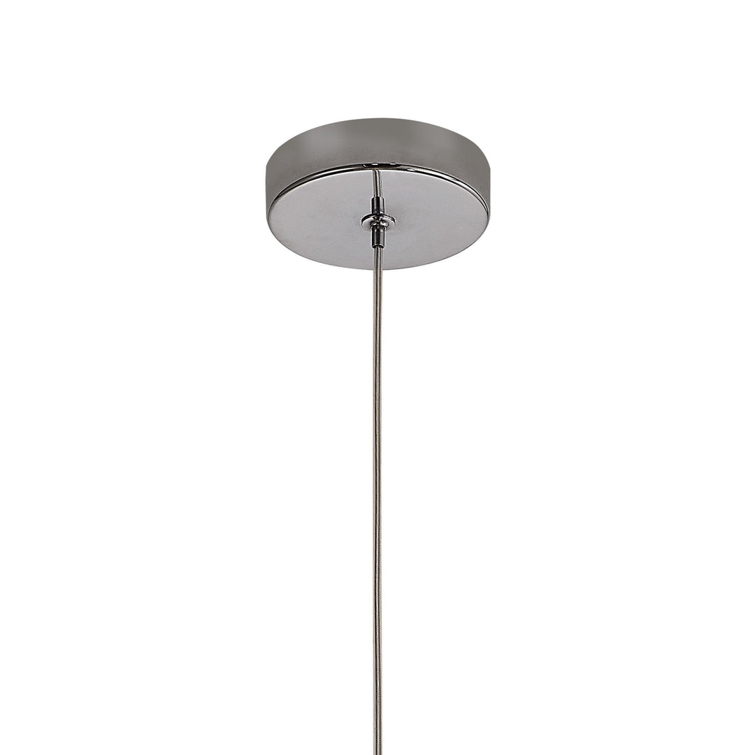 Mantra M8256 Elsa 1 Light Pendant With Inverted Bell Shade Chrome Glass With Frosted Inner Cone