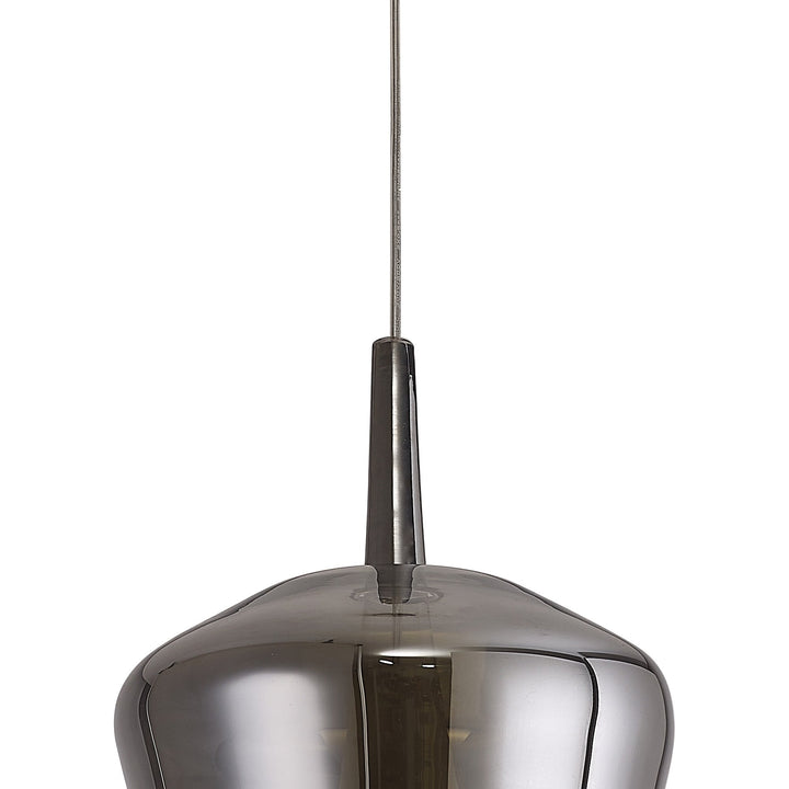 Mantra M8256 Elsa 1 Light Pendant With Inverted Bell Shade Chrome Glass With Frosted Inner Cone