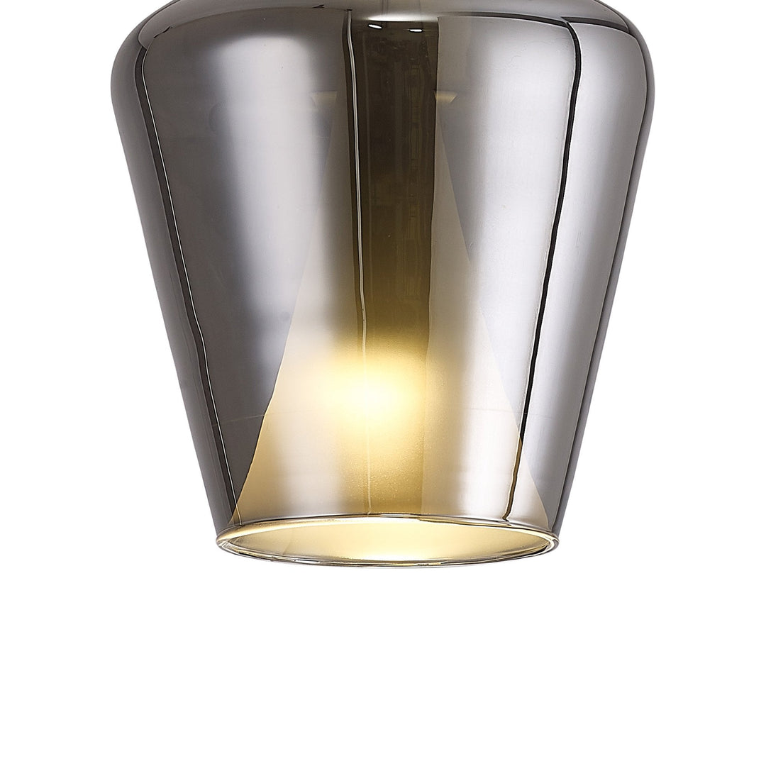 Mantra M8256 Elsa 1 Light Pendant With Inverted Bell Shade Chrome Glass With Frosted Inner Cone