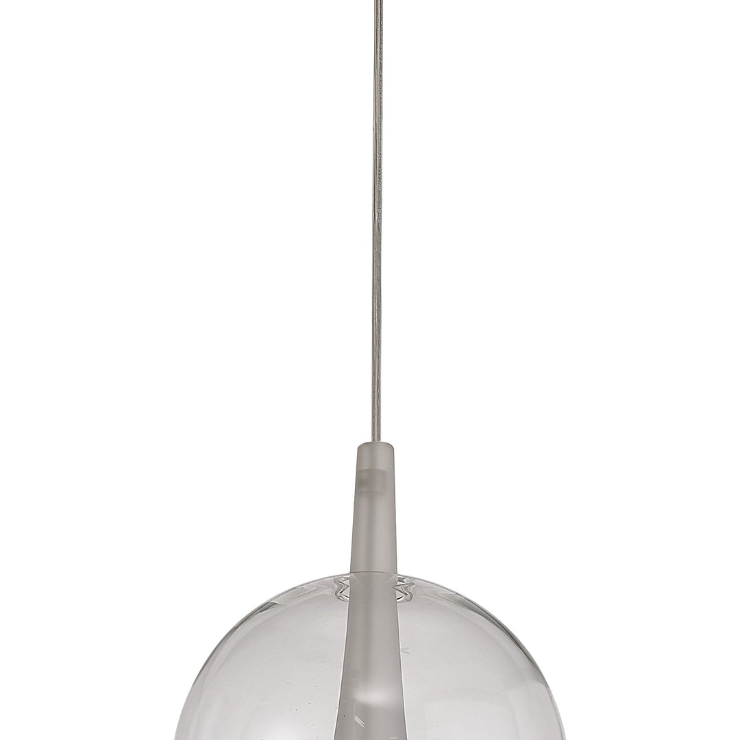 Mantra M8257 Elsa 1 Light Pendant With Champagne Glass Shade Clear Glass With Frosted Inner Cone