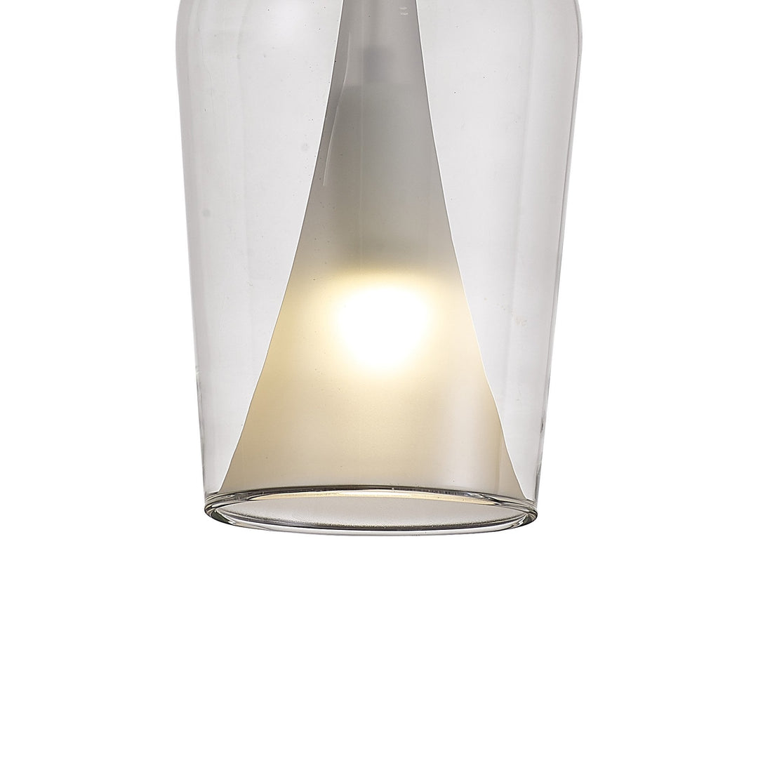 Mantra M8257 Elsa 1 Light Pendant With Champagne Glass Shade Clear Glass With Frosted Inner Cone