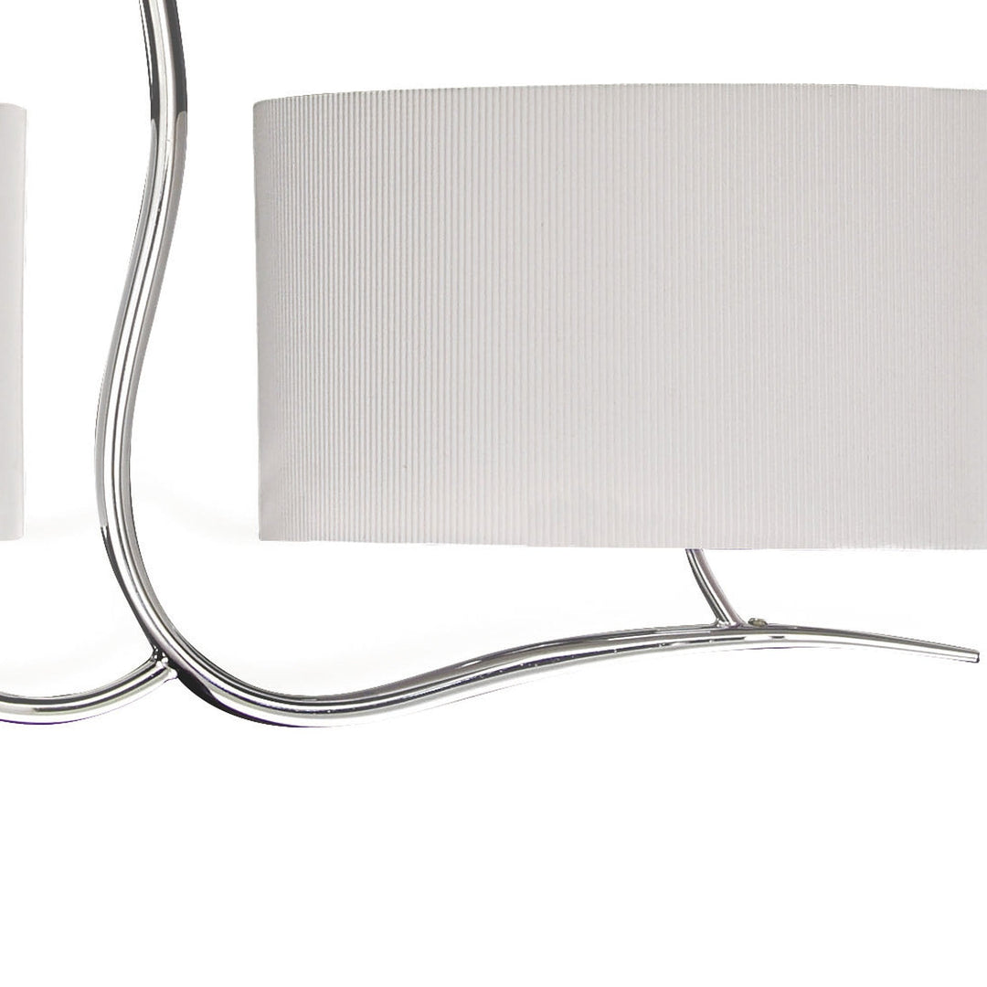 Mantra M1130/SP Eve Linear Pendant 2 Arm 4 Light Polished Chrome With Spanish Corrugated White Oval Shades