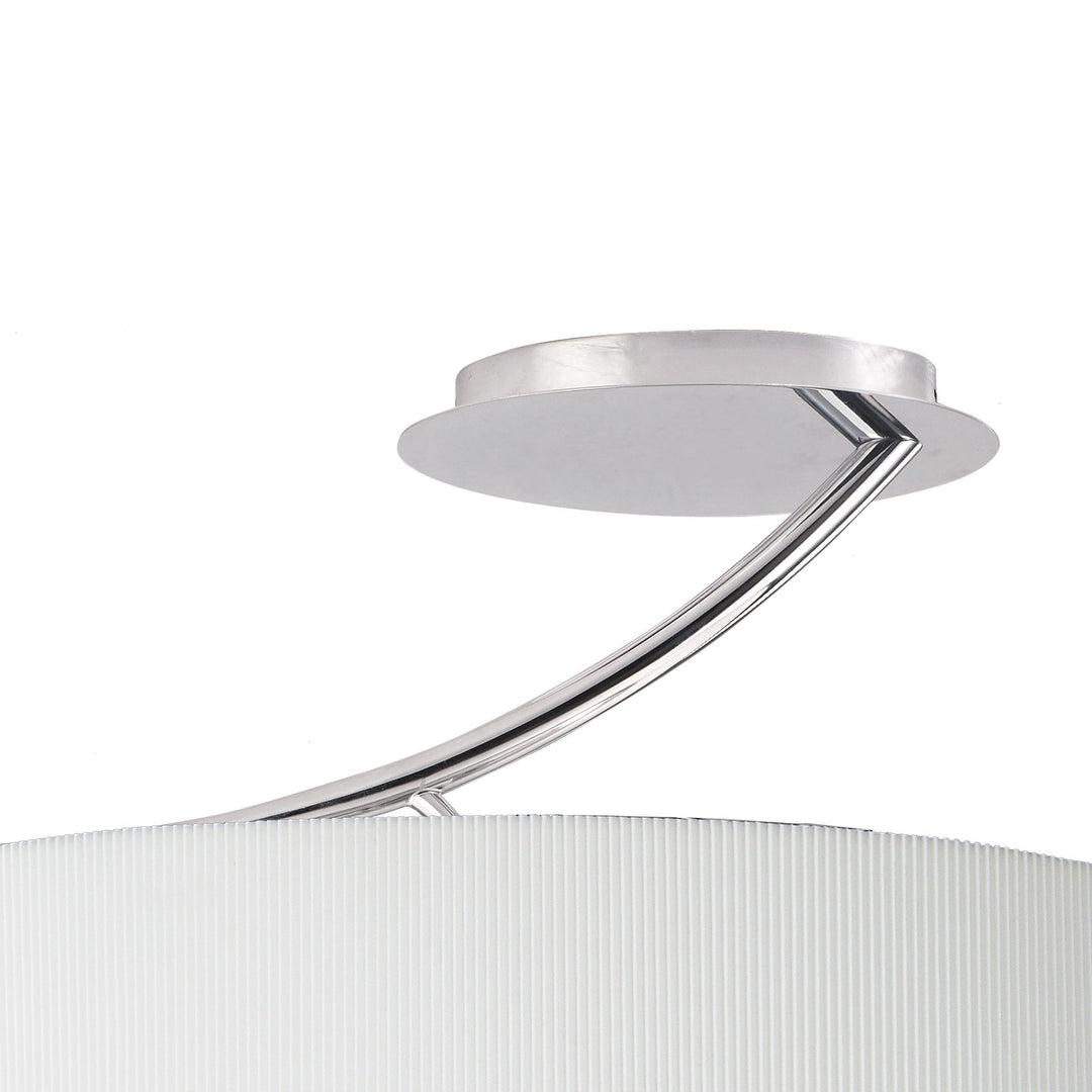 Mantra M1132/SP Eve Semi Flush 2 Light Polished Chrome With Spanish Corrugated White Oval Shade