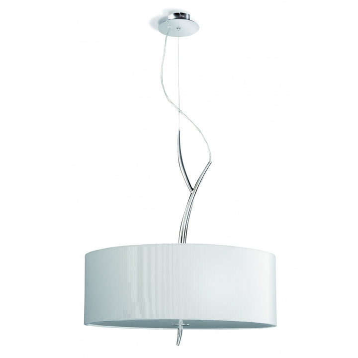 Mantra M1133/SP Eve Single Pendant 3 Light Polished Chrome With Spanish Corrugated White Round Shade