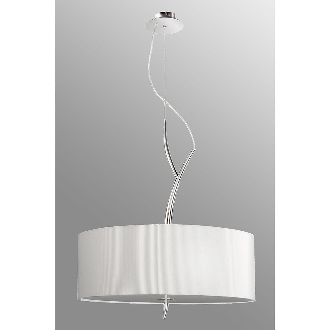 Mantra M1133/SP Eve Single Pendant 3 Light Polished Chrome With Spanish Corrugated White Round Shade