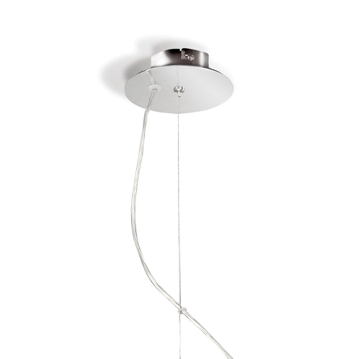 Mantra M1133/SP Eve Single Pendant 3 Light Polished Chrome With Spanish Corrugated White Round Shade