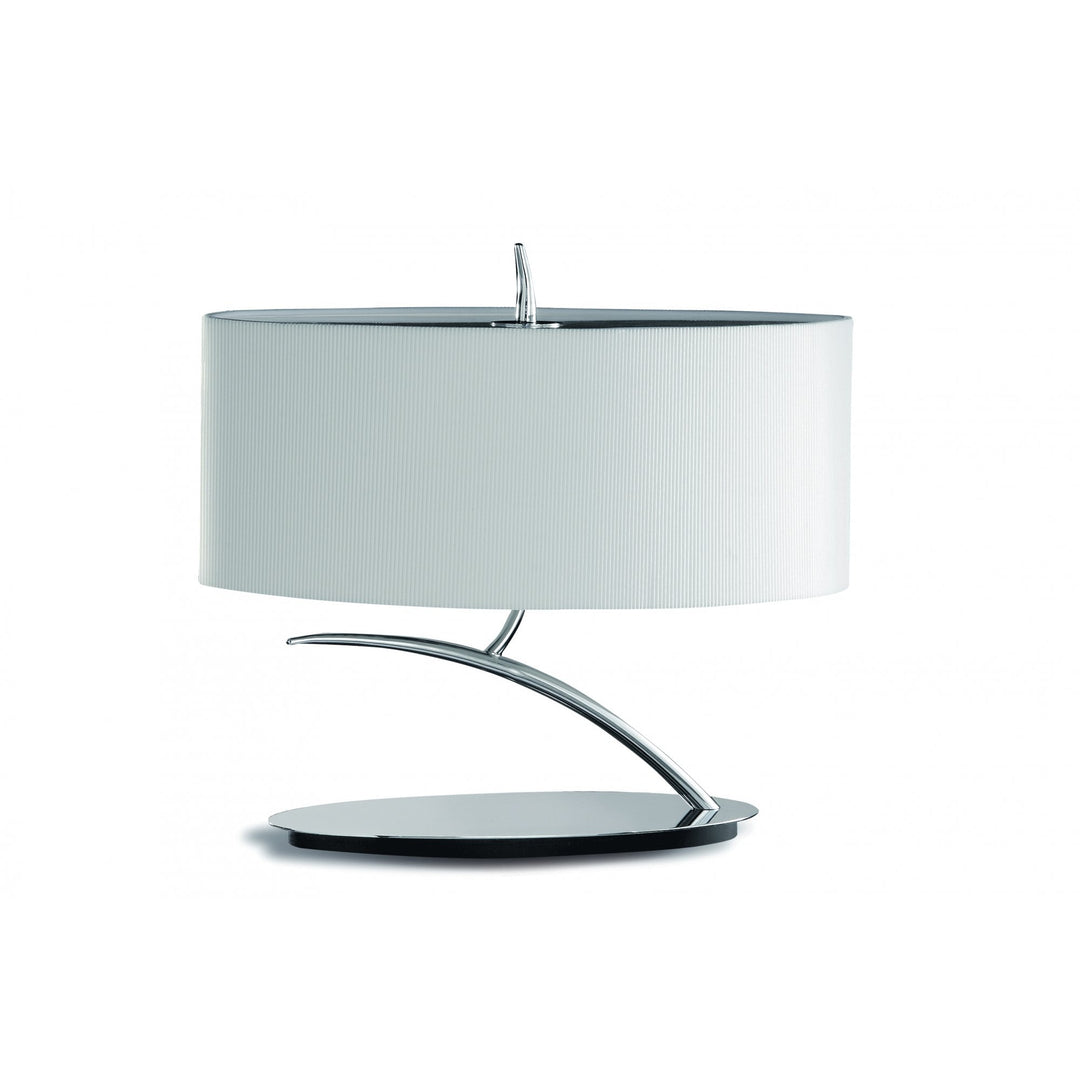 Mantra M1138/SP Eve Table Lamp 2 Light Small Polished Chrome With Spanish Corrugated White Oval Shade