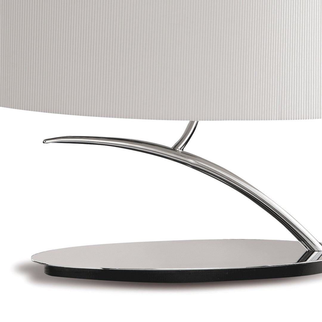 Mantra M1138/SP Eve Table Lamp 2 Light Small Polished Chrome With Spanish Corrugated White Oval Shade